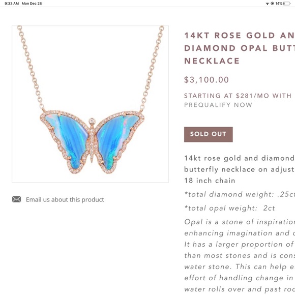 In search of: Luna skye opal blue neckless - Picture 1 of 1